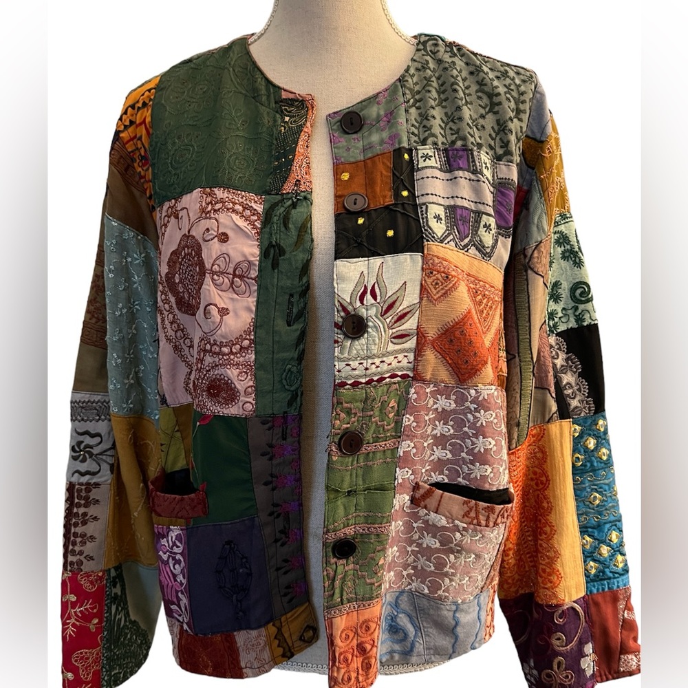 Sacred Threads Multicolor Patchwork Jacket - image 1